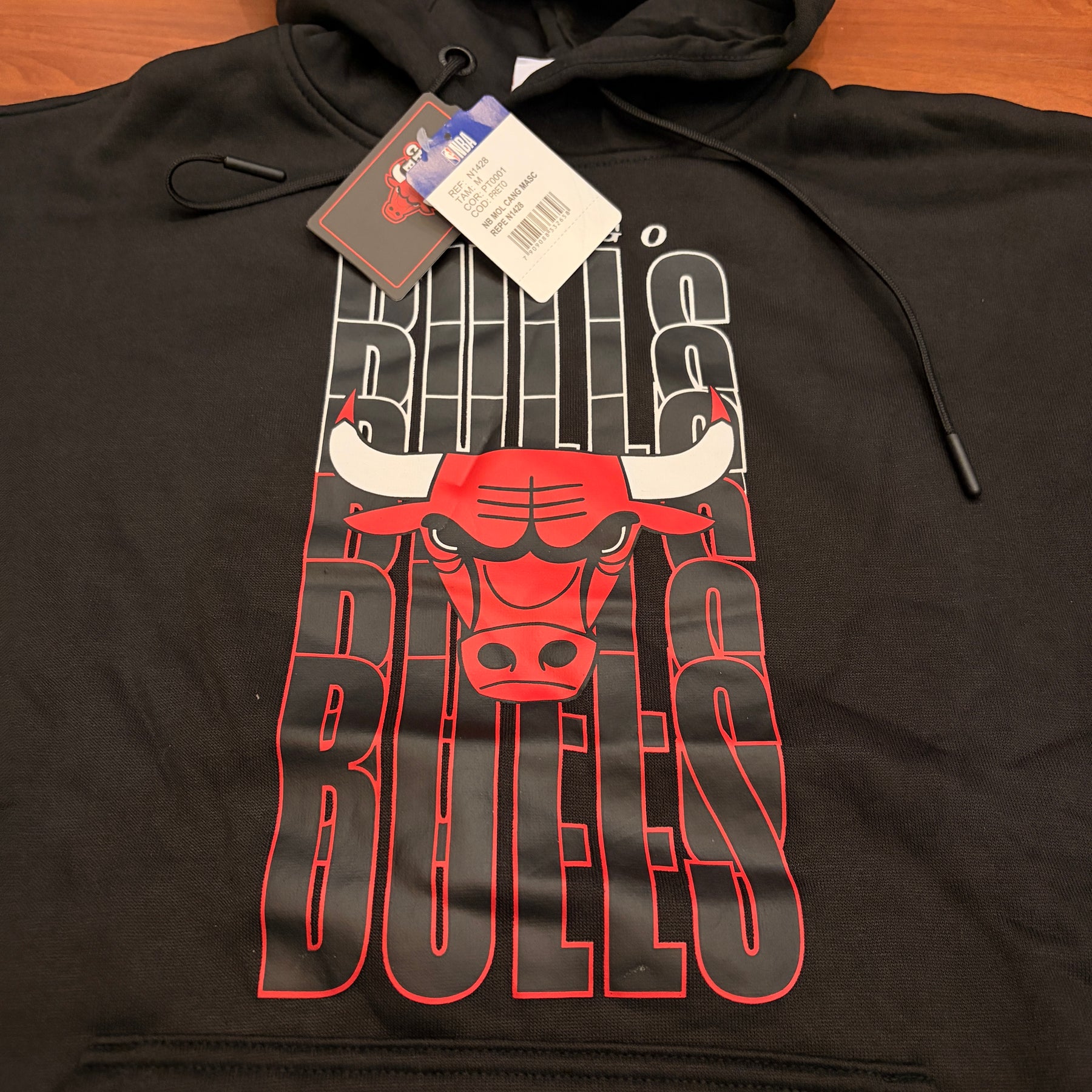 MOLETOM CHICAGO BULLS PRETO